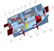 Модульный пункт убоя МРС в контейнерном исполнении с холодильной камерой охлаждения до 15 туш